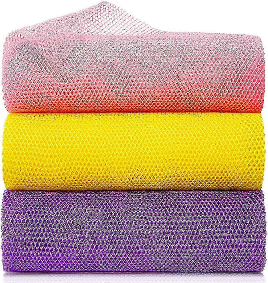 3pcs African Net Sponge, Body Scrubber Bath Exfoliating Net Rag V1263-JX-4857