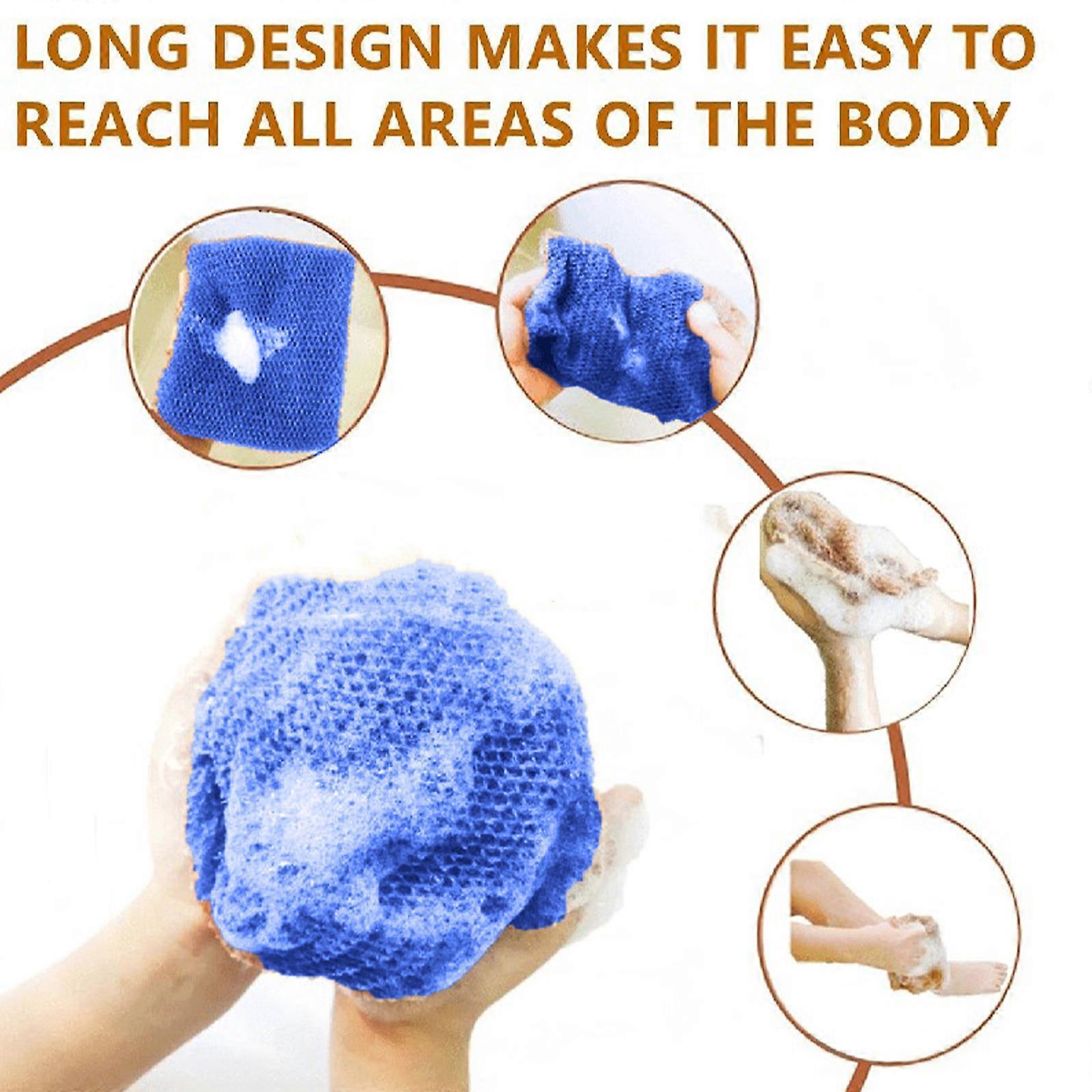 African Net Sponge, Exfoliating Bath Scrubber Long Net Body Scrubber V1263-JX-4858