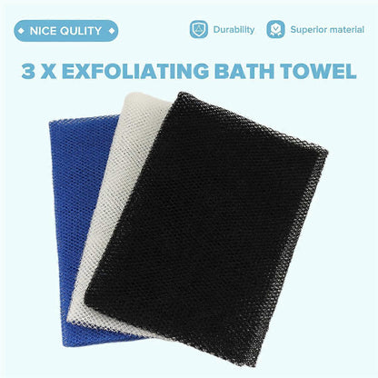 3pcs African Long Net Sponge, Exfoliating Shower Body Scrubber V1263-JX-4859