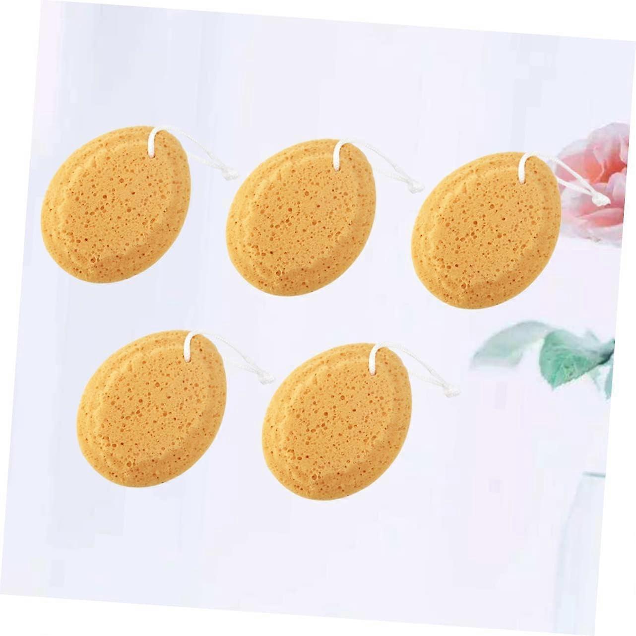 5pcs African Net Sponge, Loofah Bath Shower Body Scrubber - Brown V1263-JX-4860