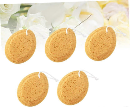 5pcs African Net Sponge, Loofah Bath Shower Body Scrubber - Brown V1263-JX-4860
