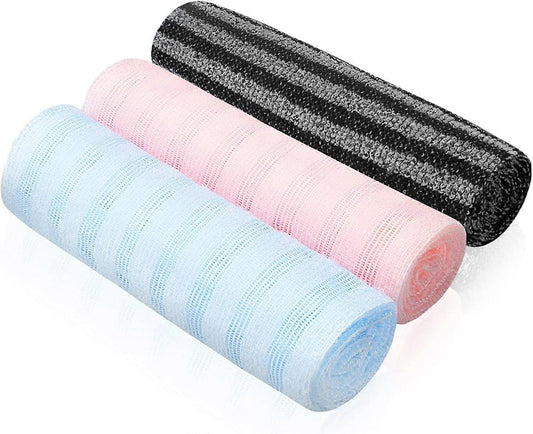 3pcs Exfoliating Washcloth Body Scrubber, African Net Sponge V1263-JX-4870