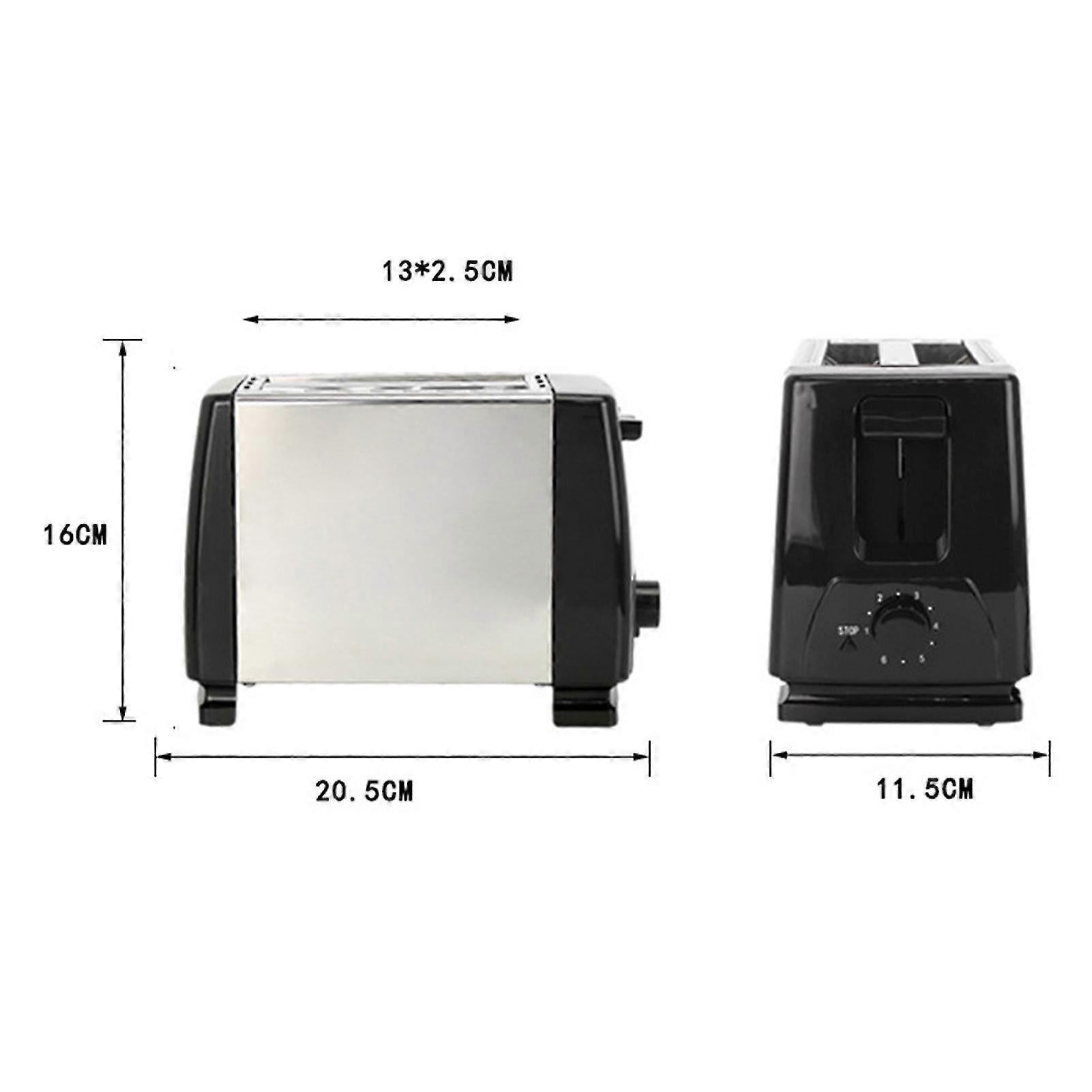 2-Slice Wide Slot Stainless Steel Toaster, Home Breakfast Machine V1263-JX-4882