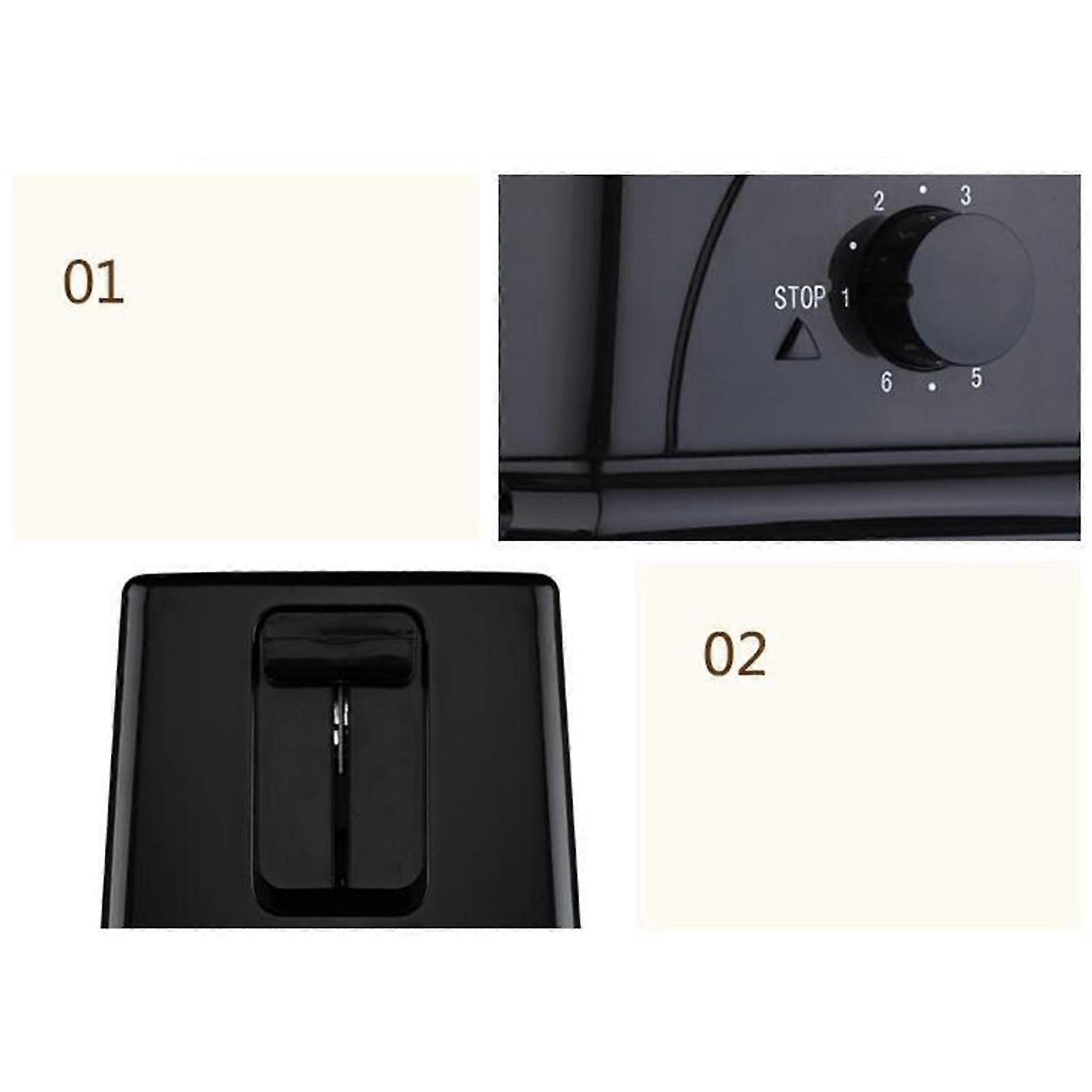 2-Slice Wide Slot Stainless Steel Toaster, Home Breakfast Machine V1263-JX-4882