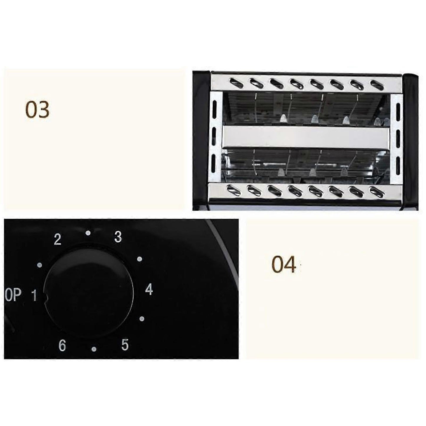 2-Slice Wide Slot Stainless Steel Toaster, Home Breakfast Machine V1263-JX-4882