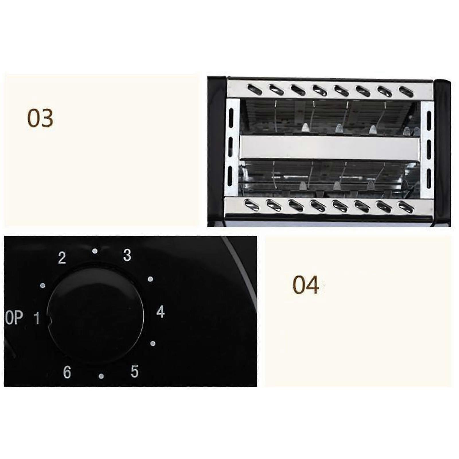 2-Slice Wide Slot Stainless Steel Toaster, Home Breakfast Machine V1263-JX-4882
