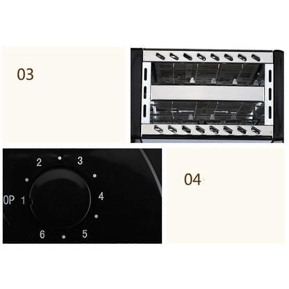 2-Slice Wide Slot Stainless Steel Toaster, Home Breakfast Machine V1263-JX-4882