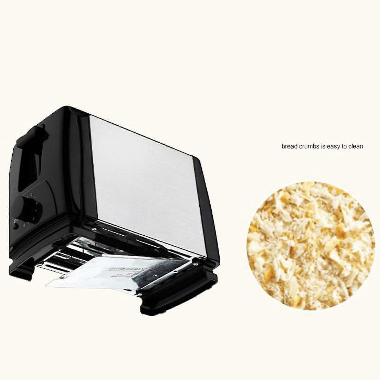2-Slice Wide Slot Stainless Steel Toaster, Home Breakfast Machine V1263-JX-4882