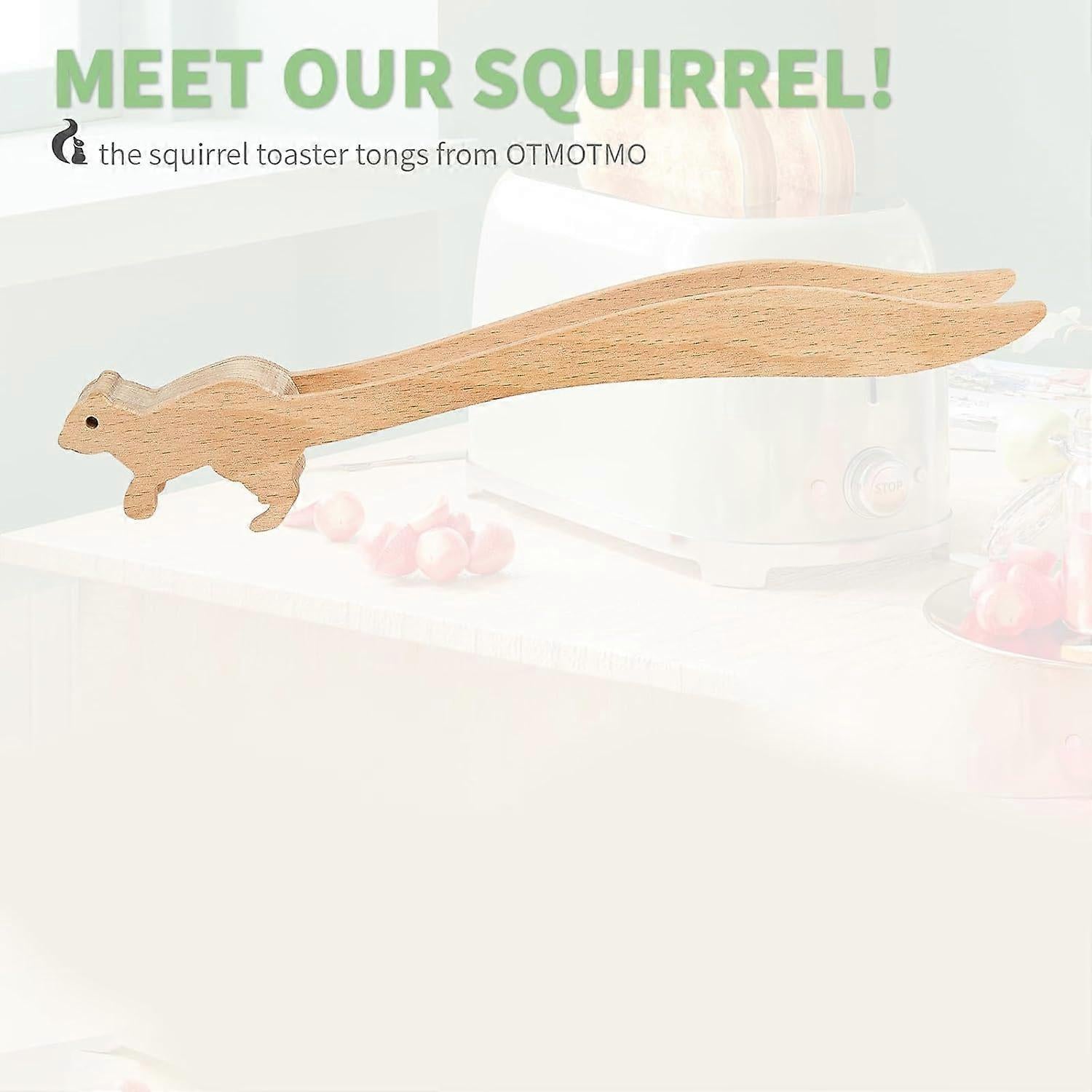 2pcs Wooden Toaster Tongs for Bread and Appetizers V1263-JX-4887