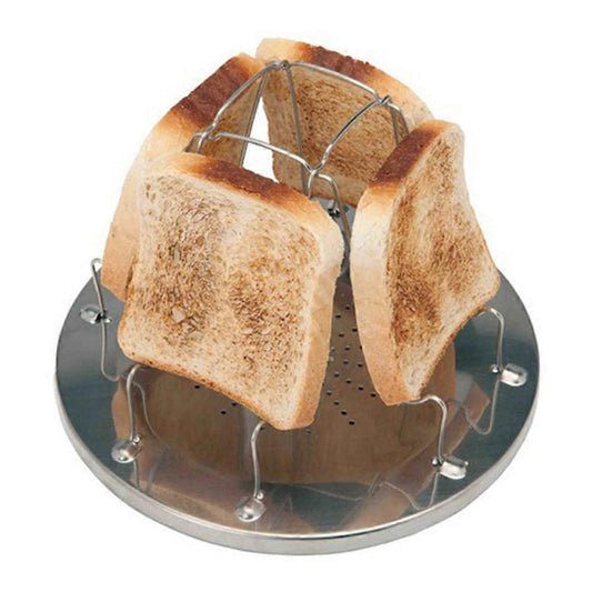 Folding Stainless Steel Camping Toaster Tray, 4 Slice V1263-JX-4891