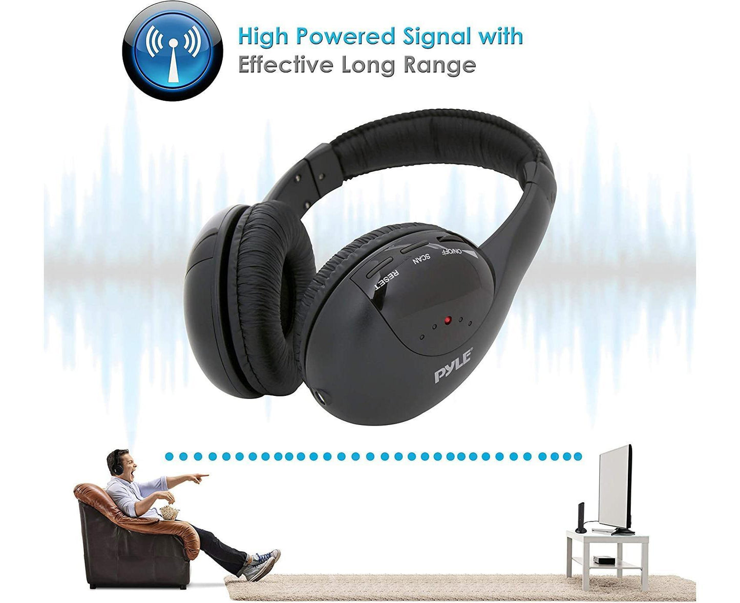 Stereo Wireless Over-Ear Headphones High Fidelity Headset V1263-JX-49
