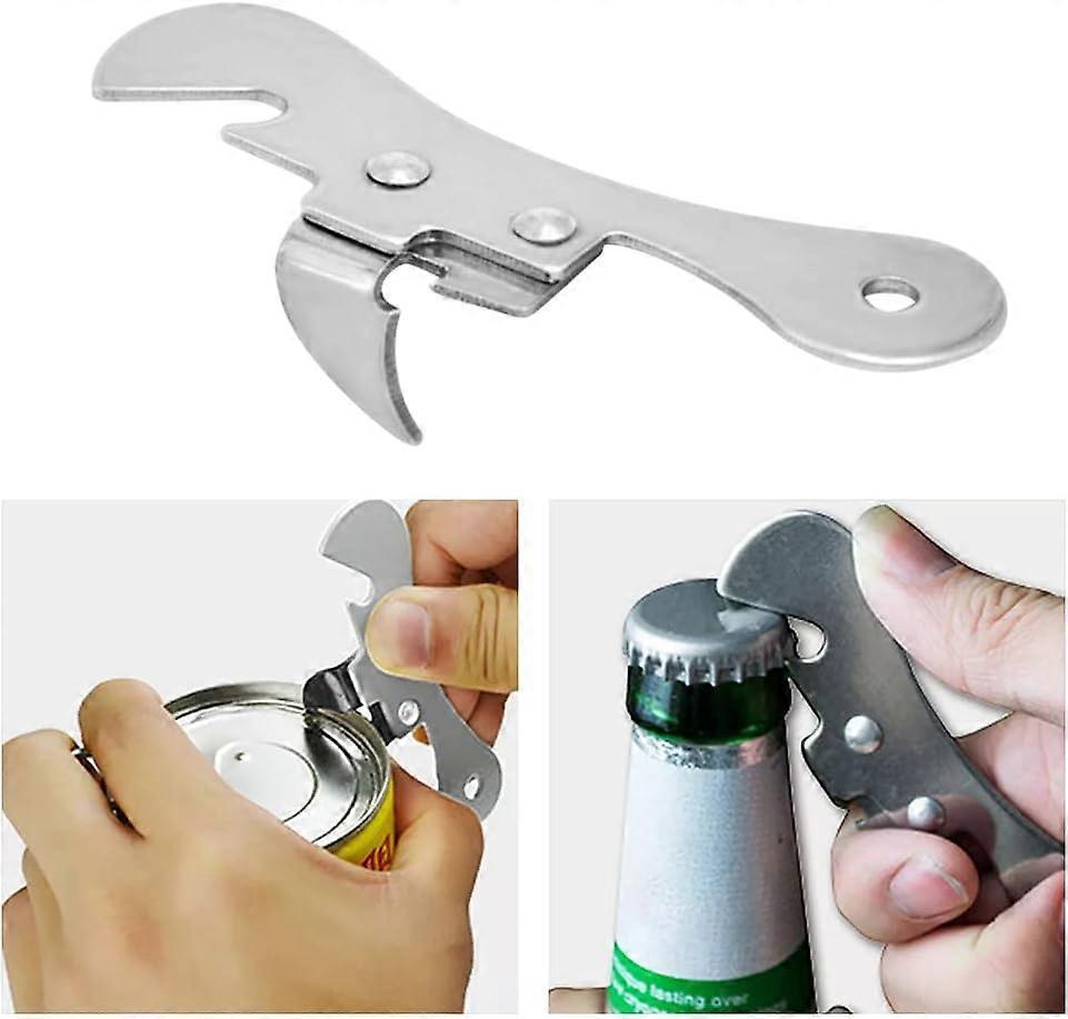 2pcs Bottle & Can Opener Set, Manual Tin Opener, Beer Opener, Stainless Steel, Multifunction V1263-JX-4903