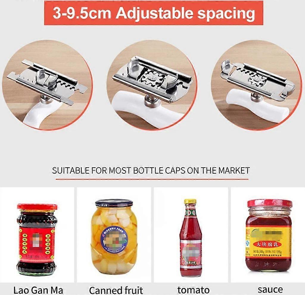 Easy-Open Arthritis Can Opener, Labor-Saving Screw Cap Opener, White V1263-JX-4910