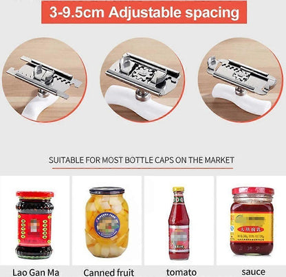 Easy-Open Arthritis Can Opener, Labor-Saving Screw Cap Opener, White V1263-JX-4910