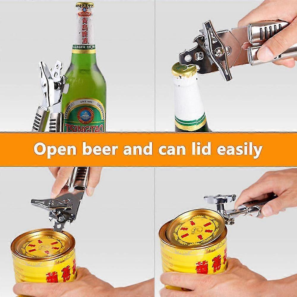 3-in-1 Manual Can Opener with Bottle Opener, Ergonomic Grip V1263-JX-4912