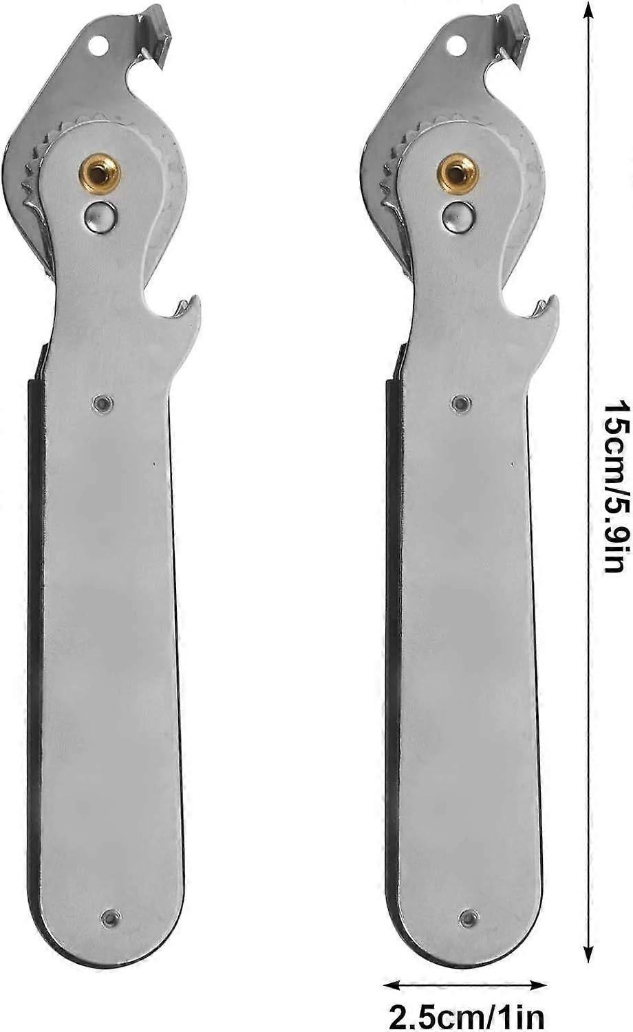 2pcs Stainless Steel Manual Can Opener, Smooth Edge, Tin & Can Opening Tool V1263-JX-4913