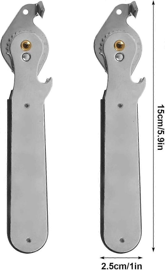 2pcs Stainless Steel Manual Can Opener, Smooth Edge, Tin & Can Opening Tool V1263-JX-4913