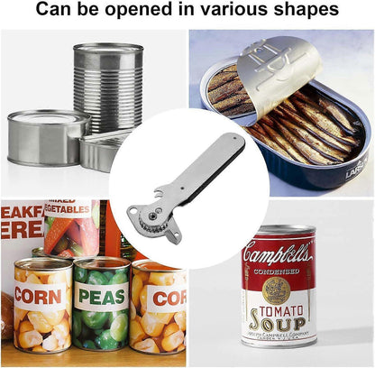 2pcs Stainless Steel Manual Can Opener, Smooth Edge, Tin & Can Opening Tool V1263-JX-4913