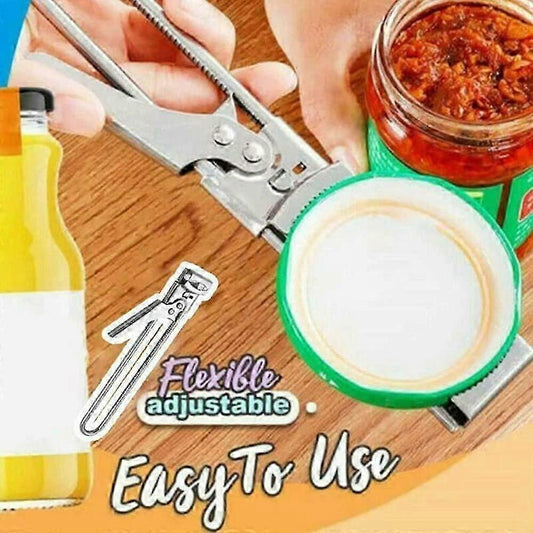 Adjustable Stainless Steel Can Opener, Multi-Function Jar & Bottle Opener V1263-JX-4914
