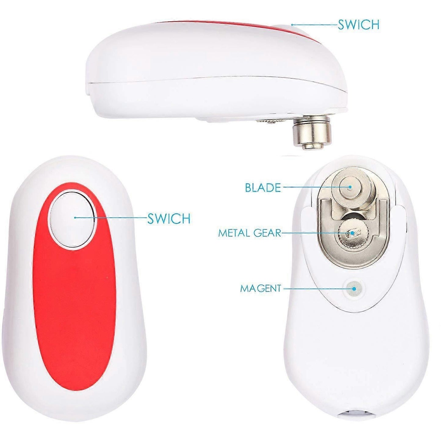 One-Touch Electric Can Opener, Smooth Edge, Hands-Free Operation V1263-JX-4917
