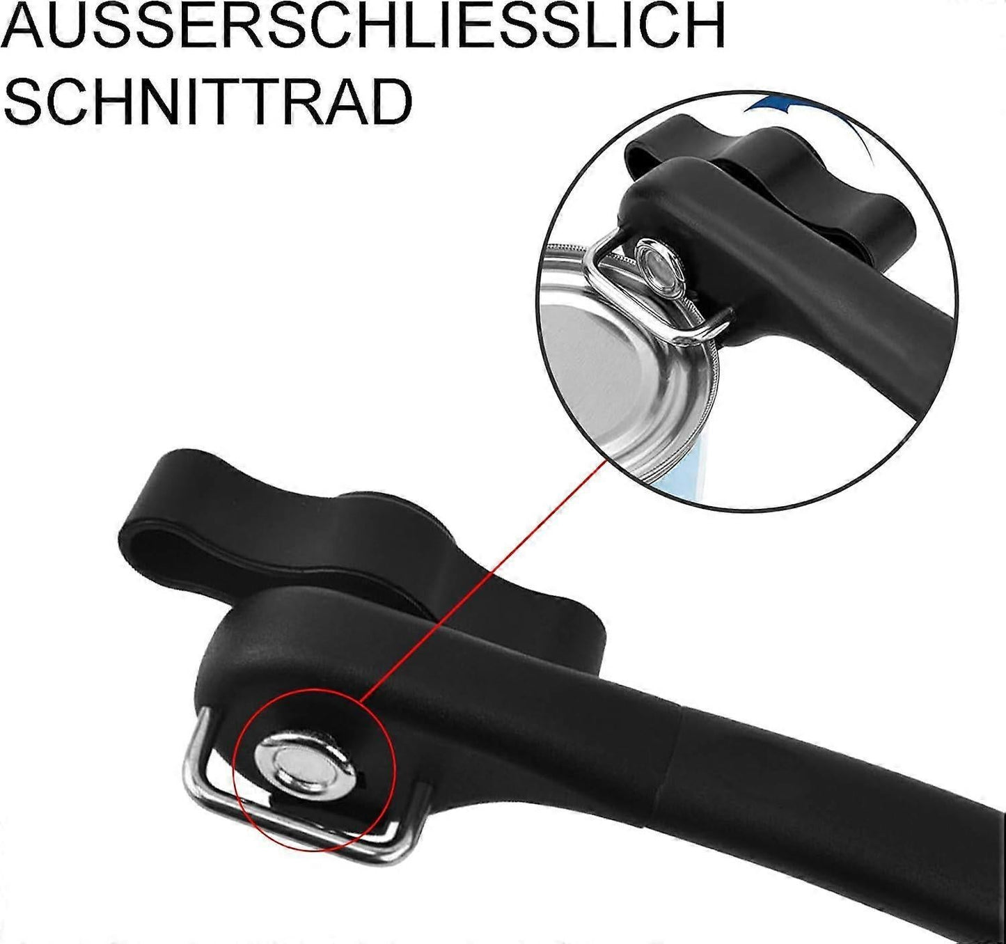 Manual Stainless Steel Can Opener, No Sharp Edges, Black, Restaurant & Kitchen Use V1263-JX-4918