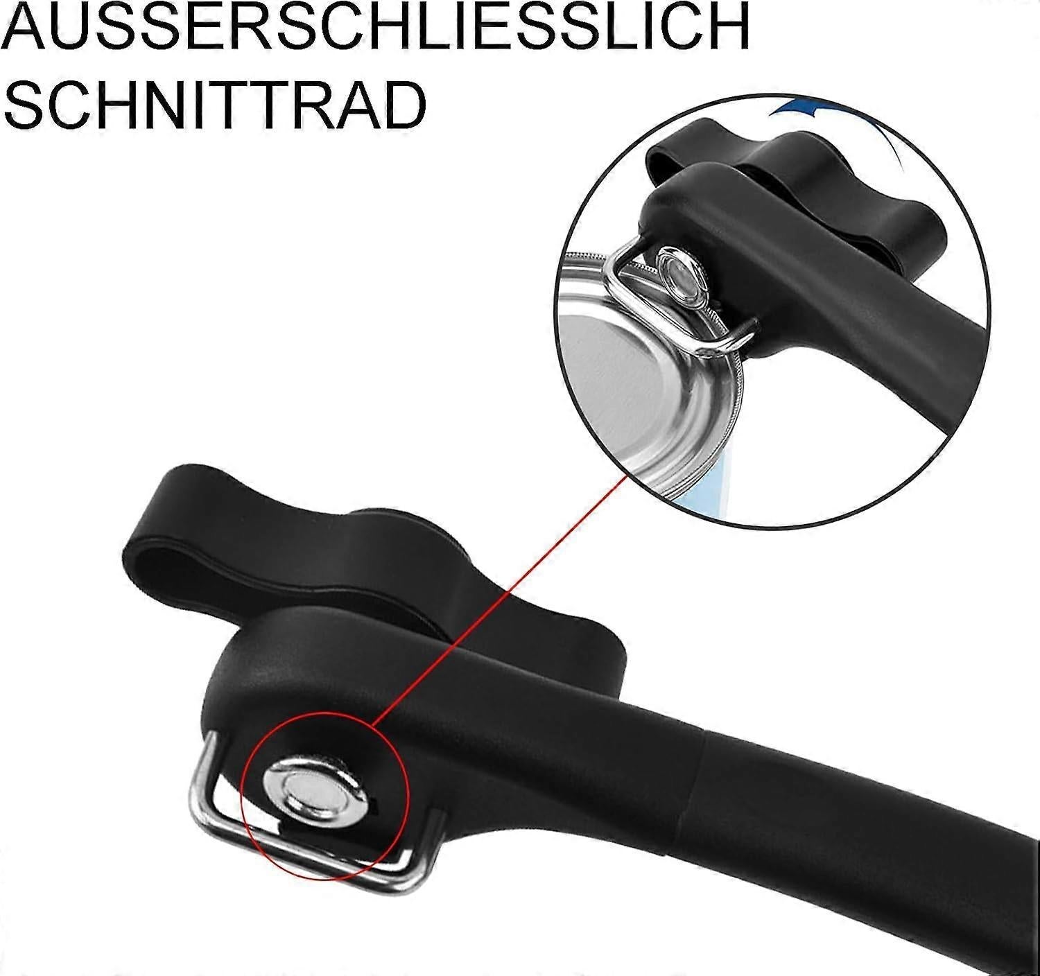 Manual Stainless Steel Can Opener, No Sharp Edges, Black, Restaurant & Kitchen Use V1263-JX-4918