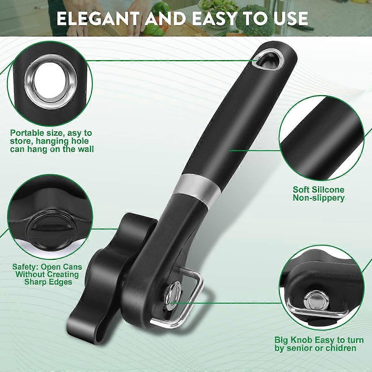Manual Secure Can Opener, Side Cut Design, For Restaurants & Camping Use V1263-JX-4925