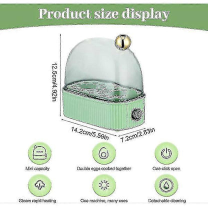 2-Egg Compact Electric Egg Cooker for All Cooking Styles V1263-JX-4936