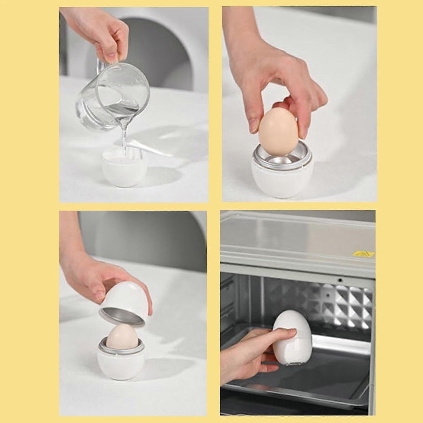 1/4 Egg Microwave Cooker with Lid, Quick Boiled Egg Maker V1263-JX-4937