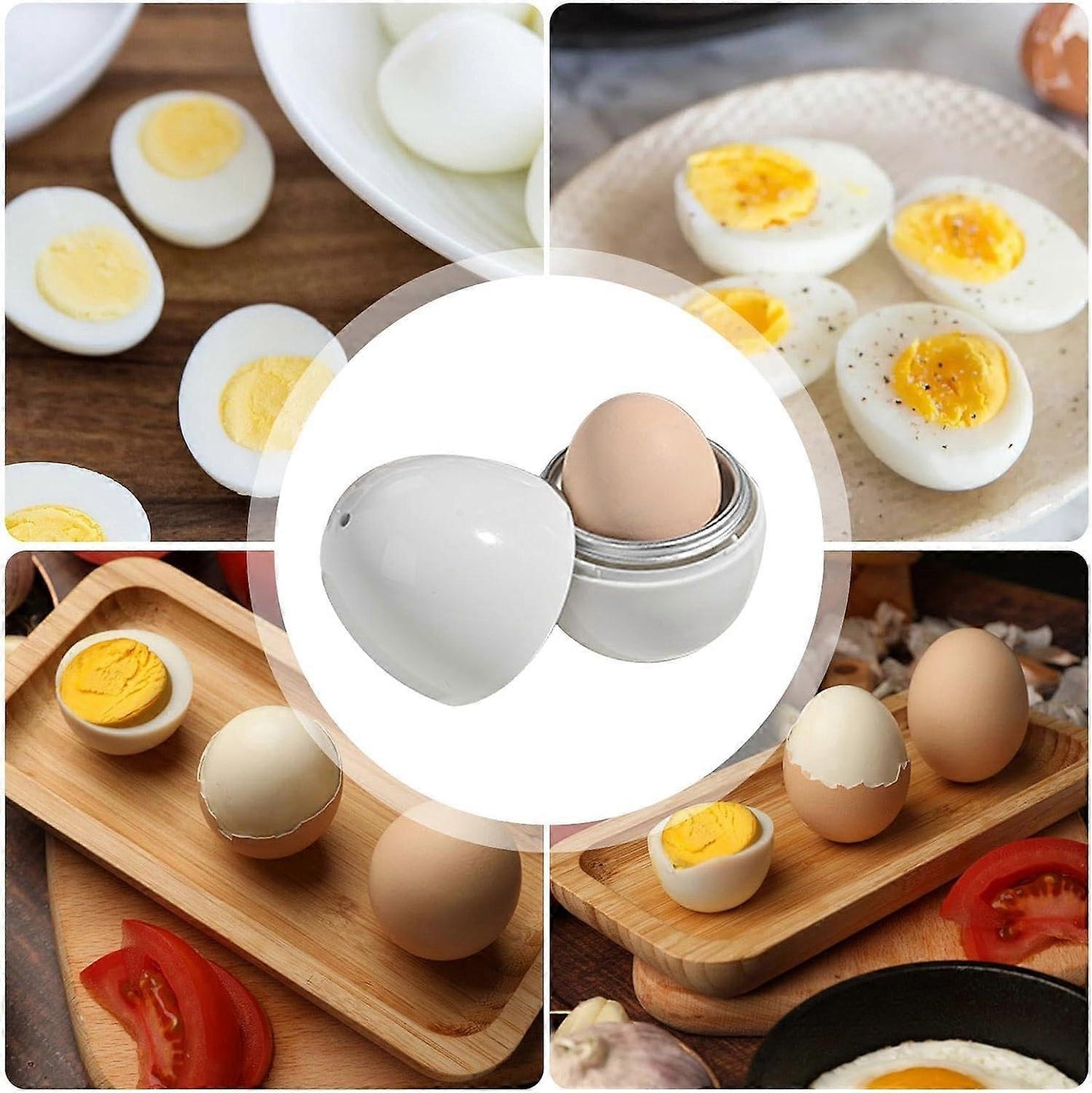 1/4 Egg Microwave Cooker with Lid, Quick Boiled Egg Maker V1263-JX-4937