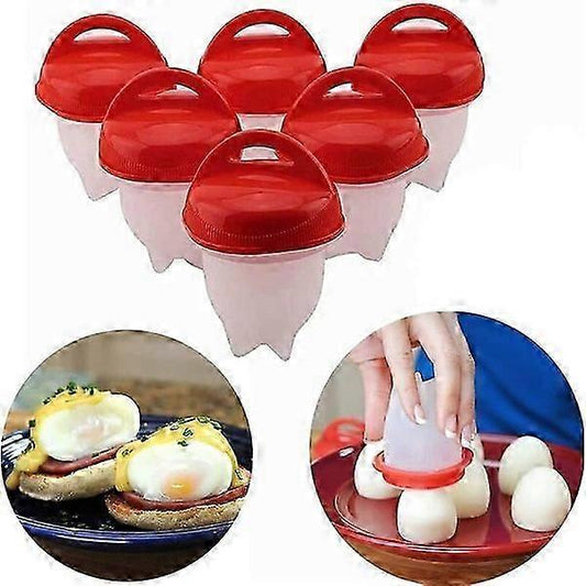 6 Pcs Silicone Egg Cooker Poacher Cups, Food Grade V1263-JX-4938