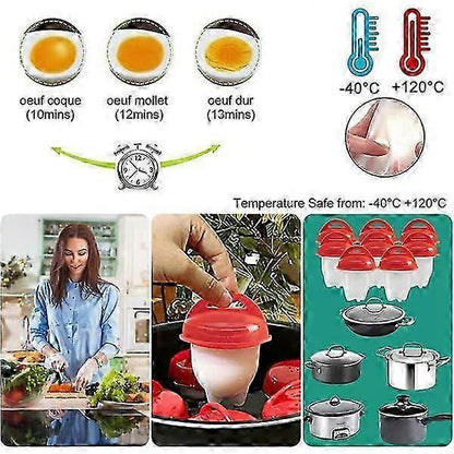 6 Pcs Silicone Egg Cooker Poacher Cups, Food Grade V1263-JX-4938