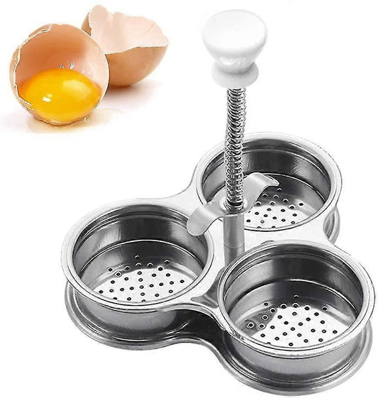 Stainless Steel 3-Compartment Egg Cooker Pot with Steam Basket V1263-JX-4939