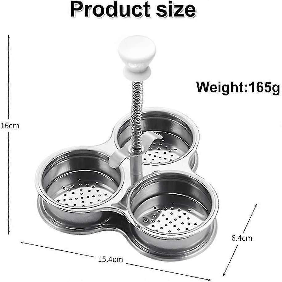 Stainless Steel 3-Compartment Egg Cooker Pot with Steam Basket V1263-JX-4939