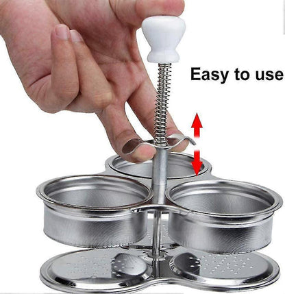 Stainless Steel 3-Compartment Egg Cooker Pot with Steam Basket V1263-JX-4939