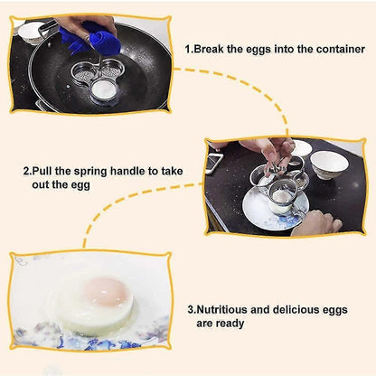 Stainless Steel 3-Compartment Egg Cooker Pot with Steam Basket V1263-JX-4939