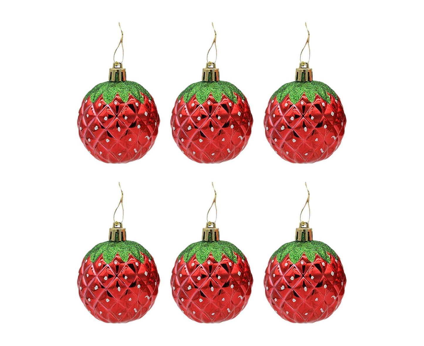 6Pcs Strawberry Ball Pendants-8 cm V1263-JX-494