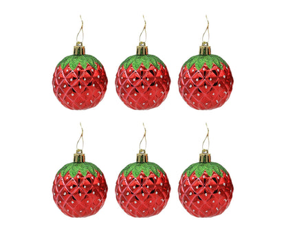 6Pcs Strawberry Ball Pendants-8 cm V1263-JX-494
