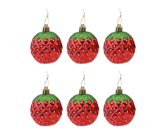 6Pcs Strawberry Ball Pendants-8 cm V1263-JX-494