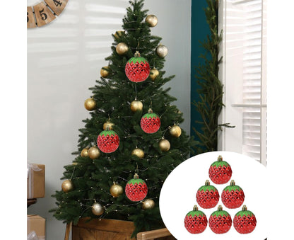 6Pcs Strawberry Ball Pendants-8 cm V1263-JX-494