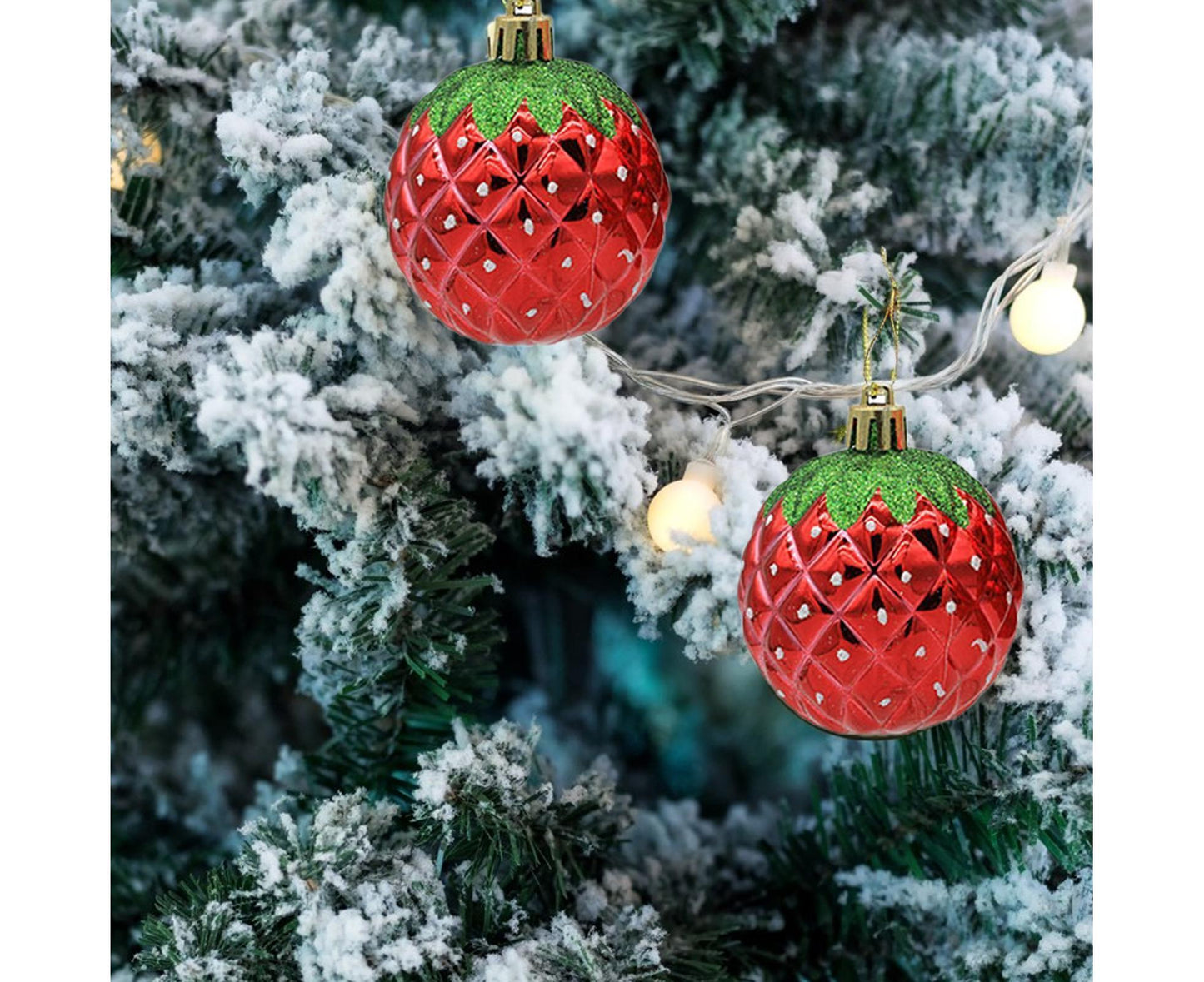 6Pcs Strawberry Ball Pendants-8 cm V1263-JX-494