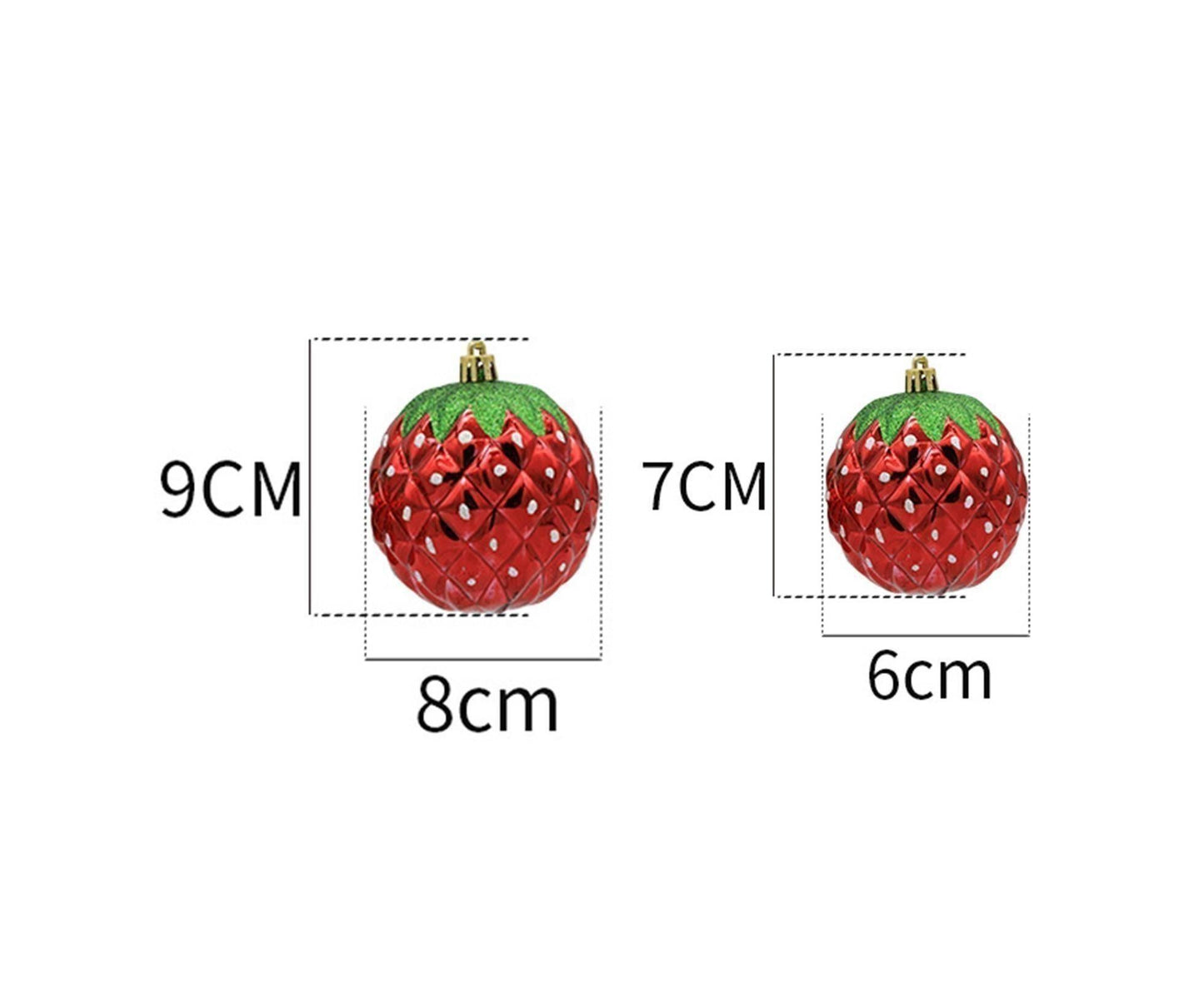 6Pcs Strawberry Ball Pendants-8 cm V1263-JX-494