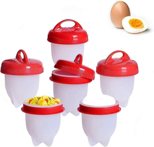 6 Pcs Silicone Shell-Free Egg Cooker Cups V1263-JX-4949