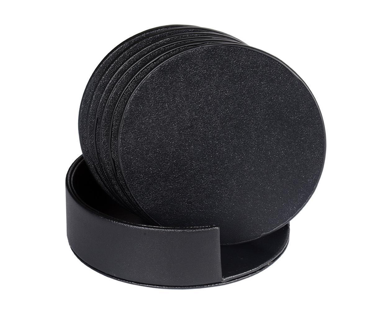 6Pcs Faux Leather Marble Coasters Cup Mat Pad Holder Placemat Dining Table Decor- B V1263-JX-495