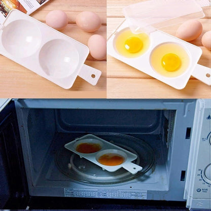 Plastic Double Egg Poacher, Microwave Egg Cooker V1263-JX-4952