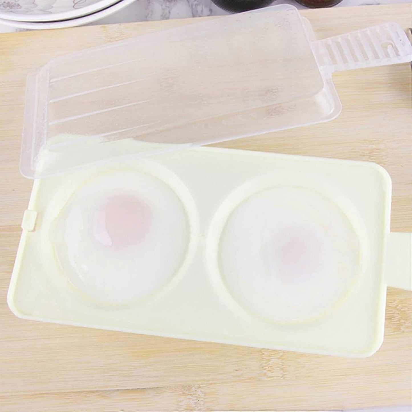Plastic Double Egg Poacher, Microwave Egg Cooker V1263-JX-4952