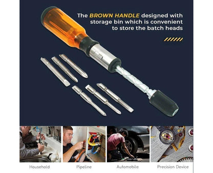 1 Set Screwdrivers Demountable High Precision Metal Hand Pressing Nut Drivers Hand Tools-Yellow V1263-JX-497