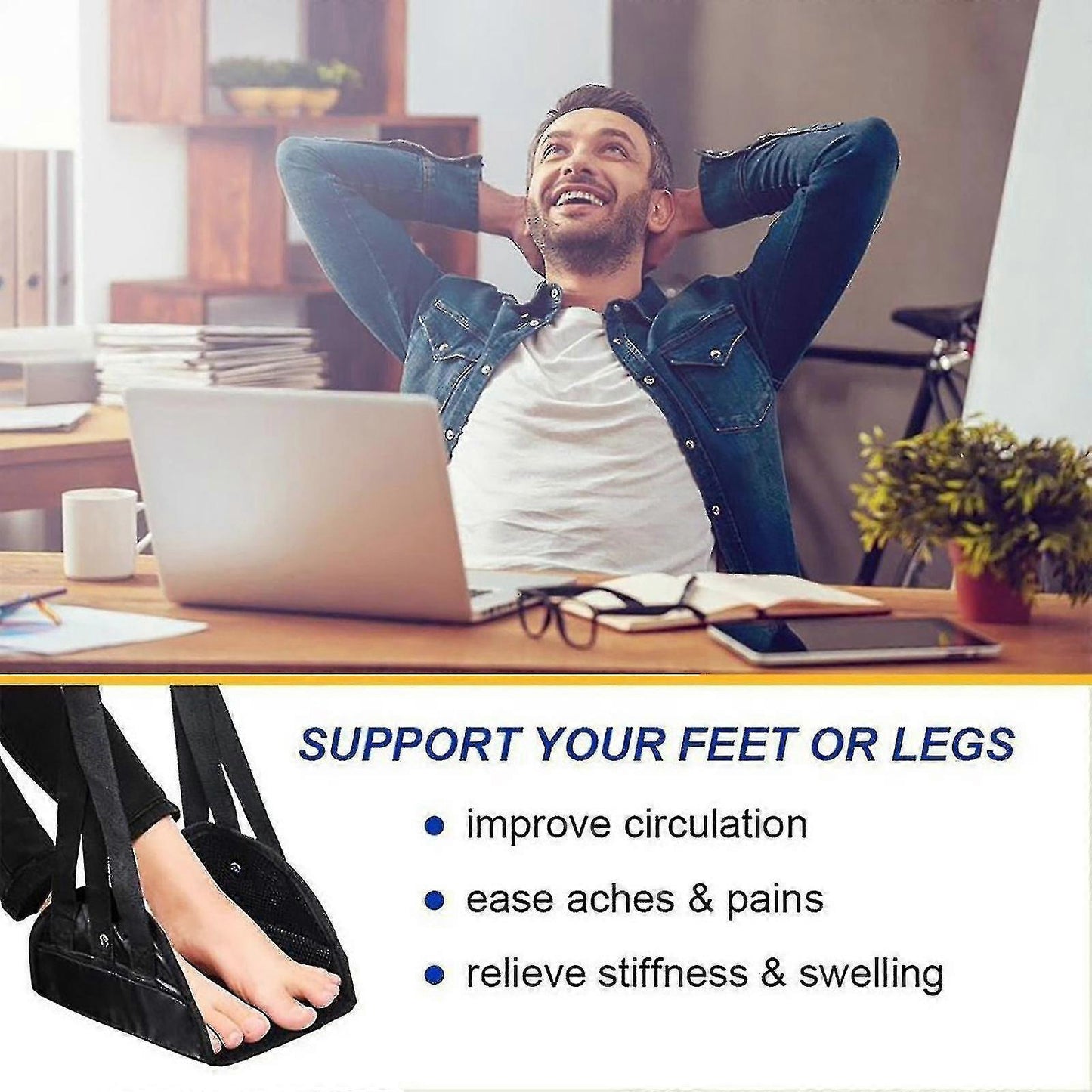 Outdoor & Airplane Travel Foot Rest Bed, High Iron Foot Board V1263-JX-4975