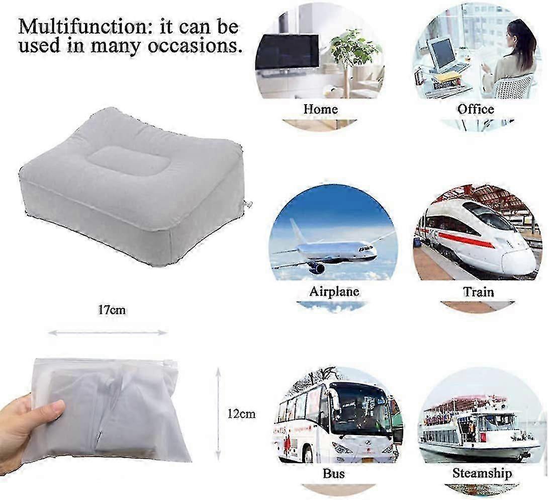 Inflatable Flocking Fabric Foot Rest, Airplane/Car/Office Use V1263-JX-4988