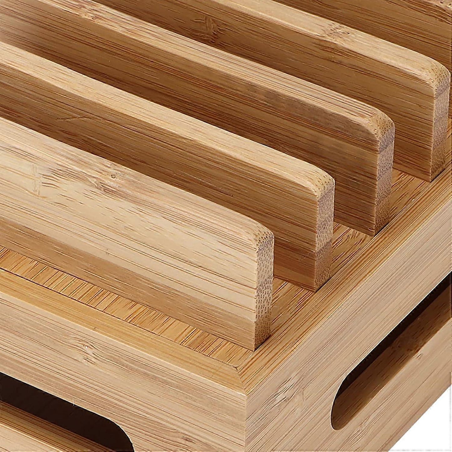 Bamboo Charging Station for Multiple Devices, Wood Organizer Dock V1263-JX-4995